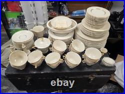 108 piece Lenox China Cretan Greek Key Gold Trim Porcelain 0316 Sterling