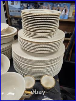 108 piece Lenox China Cretan Greek Key Gold Trim Porcelain 0316 Sterling