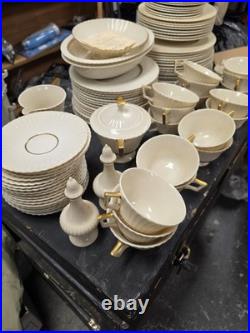 108 piece Lenox China Cretan Greek Key Gold Trim Porcelain 0316 Sterling