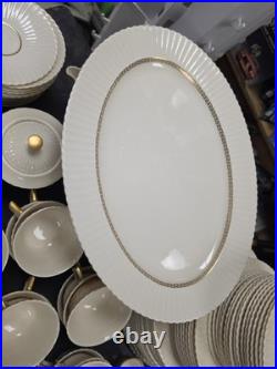 108 piece Lenox China Cretan Greek Key Gold Trim Porcelain 0316 Sterling