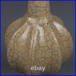 10.2 good China Jingdezhen Ge Kiln Porcelain Gold Wire Eight Edges Vase