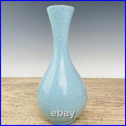 10 China ancient Ru porcelain Thin gold body Engrave poetry Long neck bottle 10 China ancient Ru porcelain Thin gold body Engrave poetry Long neck bottle