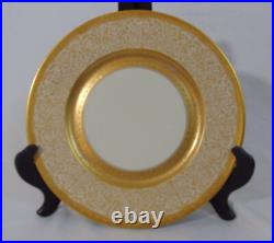 10 Czechoslovakian Porcelain Gold Band Encrusted Dinner Plates 10 Czechoslovakian Porcelain Gold Band Encrusted Dinner Plates