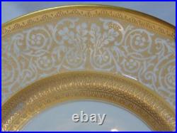 10 Czechoslovakian Porcelain Gold Band Encrusted Dinner Plates 10 Czechoslovakian Porcelain Gold Band Encrusted Dinner Plates