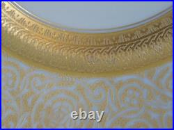 10 Czechoslovakian Porcelain Gold Band Encrusted Dinner Plates 10 Czechoslovakian Porcelain Gold Band Encrusted Dinner Plates