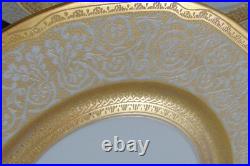 10 Czechoslovakian Porcelain Gold Band Encrusted Dinner Plates 10 Czechoslovakian Porcelain Gold Band Encrusted Dinner Plates