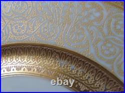 10 Czechoslovakian Porcelain Gold Band Encrusted Dinner Plates 10 Czechoslovakian Porcelain Gold Band Encrusted Dinner Plates