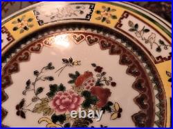 10 IMPERIAL YELLOW chinese porcelain famille rose gold plate insect bug dinner