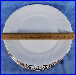 10 Mikasa WEDDING BAND GOLD Fine China Embossed Dinner Plates- Minty- L9709