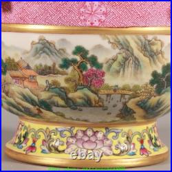 10''Qing Qianlong Enamel Colour Porcelain Gold landscape Bottle Flower Vase 10''Qing Qianlong Enamel Colour Porcelain Gold landscape Bottle Flower Vase