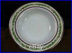 (10)Rare Antique Burley & Co. Copeland China England Gold/Green Leaves Soup Bowls