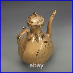 10 Rare China Porcelain the ming dynasty Gold glaze Dragon pattern teapot