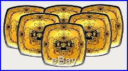 10 Set of 6 Euro Porcelain Medusa Fine Bone China Dinner Plates Gold Dishes