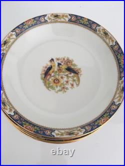 10 Vintage Limoges France Bowls with Birds & Gold Trim D 7.25 Gorgeous