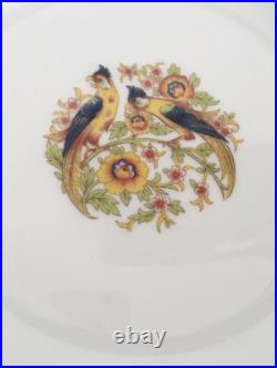 10 Vintage Limoges France Bowls with Birds & Gold Trim D 7.25 Gorgeous