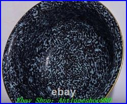 11.8''Qing Qianlong Marked Enamel Colour Porcelain Gold Flower Bird Bowl Bowls