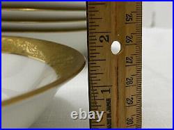 11 Antique Limoges SOUP BOWLS Jean Boyer 7.75 Gold Encrusted Scrolls c1920 Exc