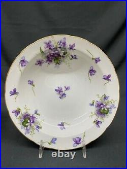 11 Rossetti SPRING VIOLETS 7.5 Soup Bowls withGold Trim 1940's