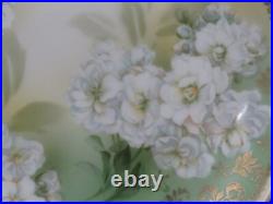 11 Vintage Hand Painted Floral Gold Trim Porcelain 7'' Plates Germany 1930's