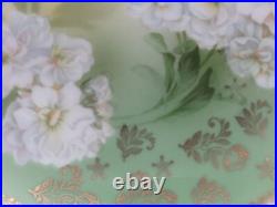 11 Vintage Hand Painted Floral Gold Trim Porcelain 7'' Plates Germany 1930's