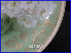 11 Vintage Hand Painted Floral Gold Trim Porcelain 7'' Plates Germany 1930's