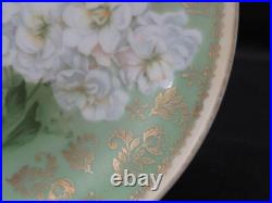 11 Vintage Hand Painted Floral Gold Trim Porcelain 7'' Plates Germany 1930's