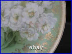 11 Vintage Hand Painted Floral Gold Trim Porcelain 7'' Plates Germany 1930's