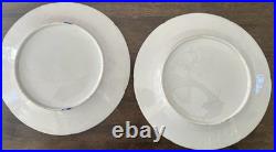 12 Antique Coalport Sevres Style Porcelain Botanical Plates Cobalt Blue Gold