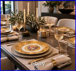 12 Bern Lan Service Dinner Plates 10.75 inches Heavy Gold Rich Porcelain China