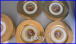 12 Bern Lan Service Dinner Plates 10.75 inches Heavy Gold Rich Porcelain China