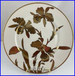 12 Black Starr Gorham Stouffer Fine China Hand Painted Gold Iris Orchid Plates