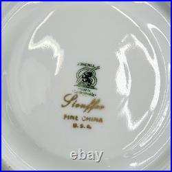 12 Bohemia Czech Stouffer Decorated Porcelain Bouillon Bowls & Underplates c1940