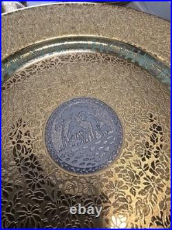 12 Bohemia Czechoslovakia 24K Incrusted Gold Platinum Dinner Plates 10 Green