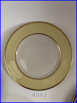 12 Flintridge China California Yellow Gold Rim Bread Plate Vintage