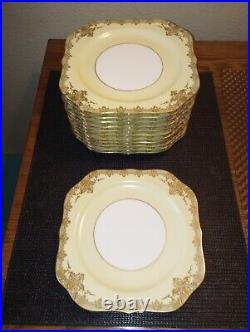 12 Noritake Goldale Gold Moriage Hand Painted Fine China Japan 7285 Square Plate