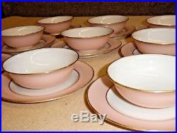 12 Old Lenox China Peach with Gold Trim Dessert Bowls & Bread & Butter Plates L57A