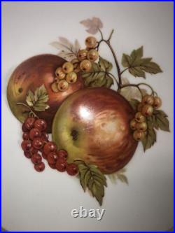 12 Pieces Set Painted Porcelain Plates E&R Golden Crown Bavaria Germany 7 3/4