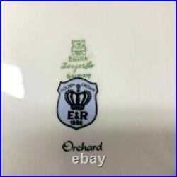 12 Pieces Set Painted Porcelain Plates E&R Golden Crown Bavaria Germany 7 3/4