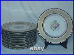 12 ROSEDALE CHINA USA FLORAL Porcelain Dinner Liners Plates 11 Gold