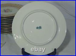 12 ROSEDALE CHINA USA FLORAL Porcelain Dinner Liners Plates 11 Gold