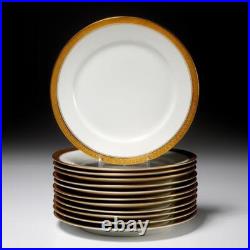 (12) Rosenthal Continental Duchess Gold Encrusted Shell Fan Rim Salad Plates