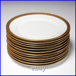 (12) Rosenthal Continental Duchess Gold Encrusted Shell Fan Rim Salad Plates