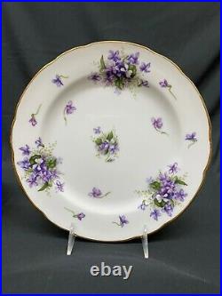 12 Rossetti SPRING VIOLETS 8 Salad Plates withGold Trim 1940's