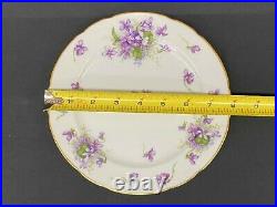 12 Rossetti SPRING VIOLETS 8 Salad Plates withGold Trim 1940's