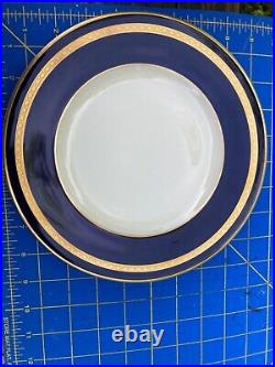 12 Syracuse China Old Ivory Royal Court Salad Plate 8.75 Cobalt Blue PERFECT