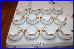 12 Vintage The Baronial Bavaria China Bouillon Soup Cups withSaucers withGold Trim