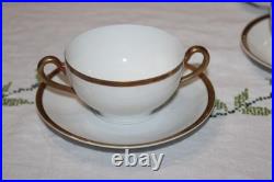 12 Vintage The Baronial Bavaria China Bouillon Soup Cups withSaucers withGold Trim