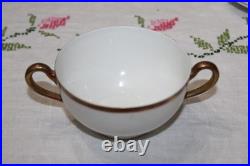 12 Vintage The Baronial Bavaria China Bouillon Soup Cups withSaucers withGold Trim
