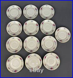 12 Vtg. Lenox Rose J300 China Cups and Saucers with Gold Rims Mint