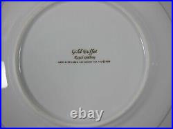 12pc Lot Royal Gallery China MACY'S GOLD BUFFET-GOLD FLOWERS Accent Salad Plates